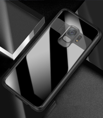 Твърди гърбове Твърди гърбове за Samsung Луксозен твърд гръб Hybrid Joy за Samsung Galaxy S9 G960 прозрачен с черен силиконов кант